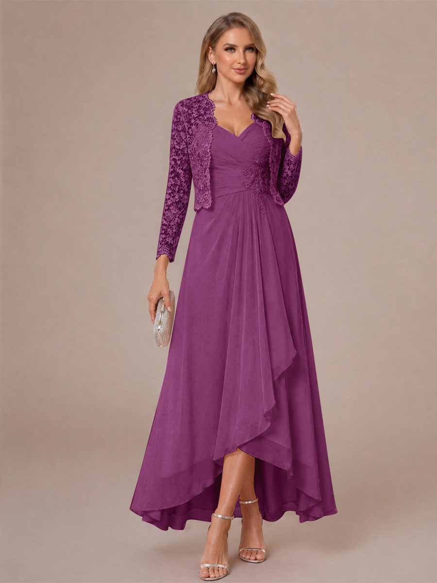 Oceane orchid front view mother of the bride dress