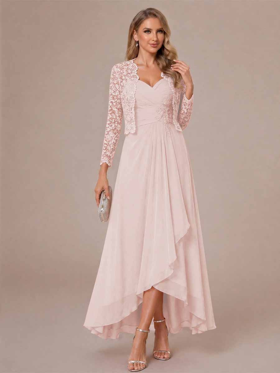Oceane pearl pink alternate front view 2 mother of the bride dress