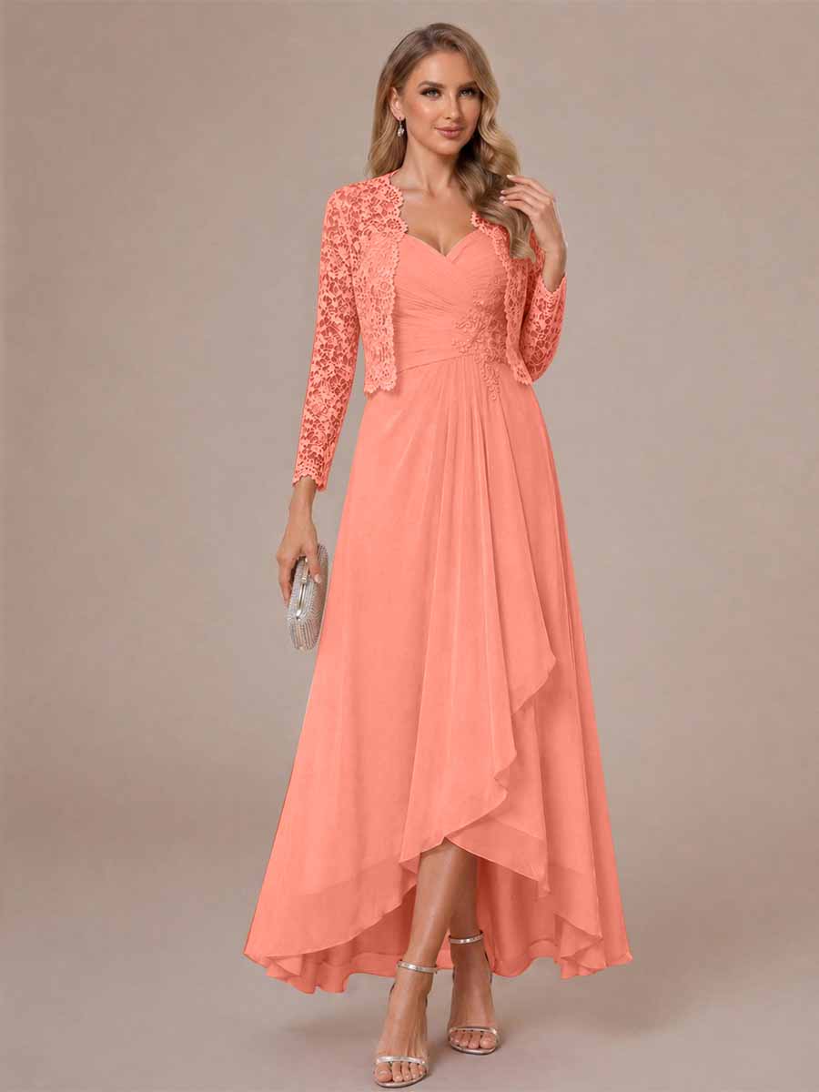 Oceane coral alternate front view 2 mother of the bride dress