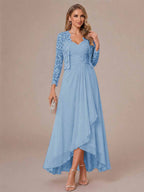 Oceane sky blue alternate front view 2 mother of the bride dress