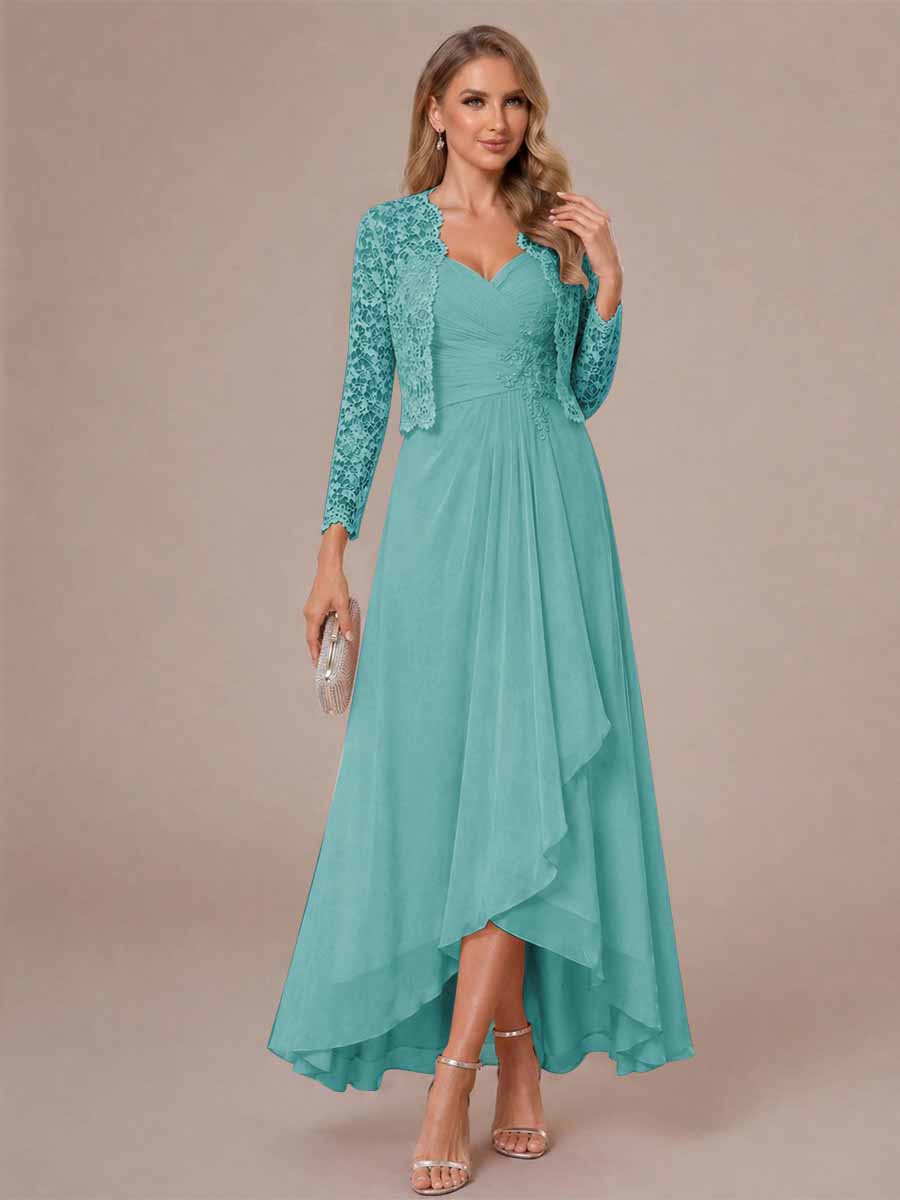 Oceane pool blue alternate front view 3 mother of the bride dress