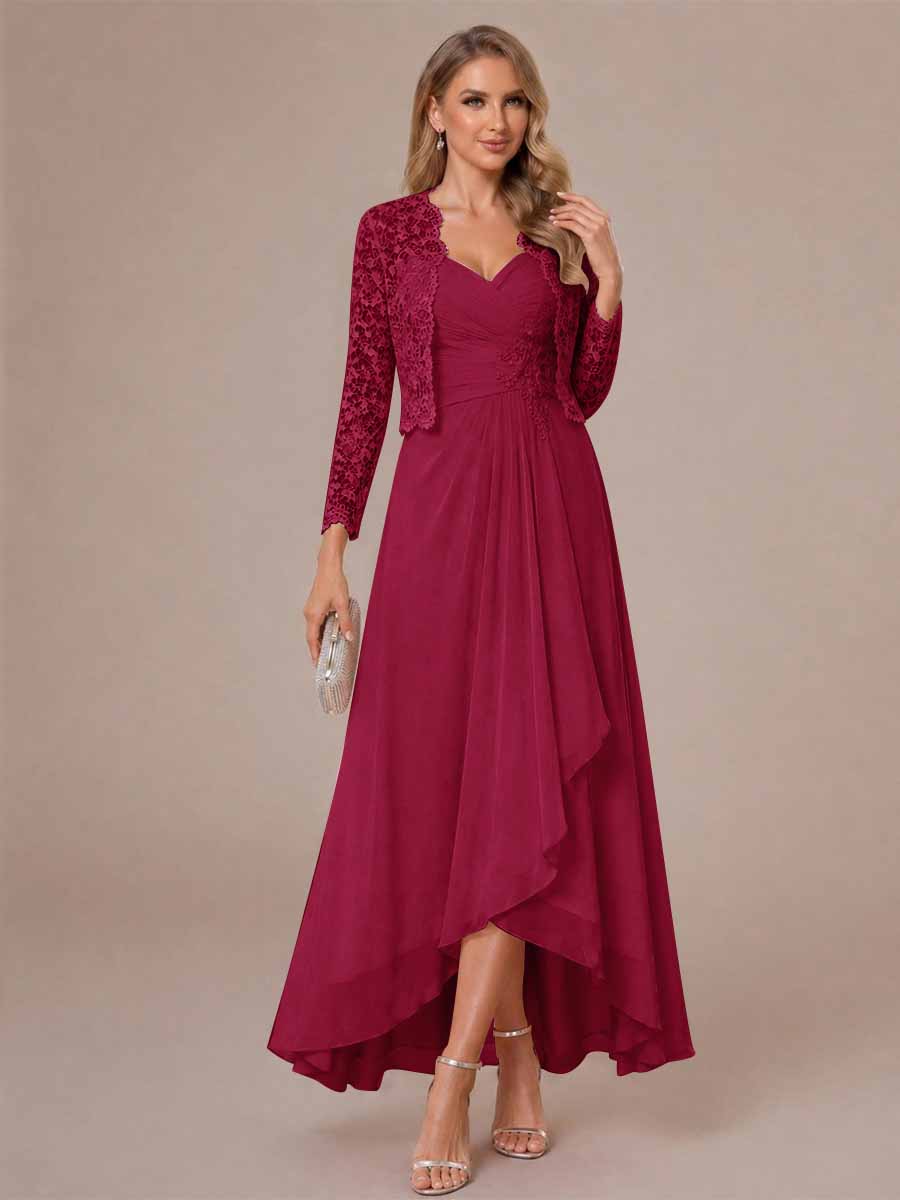 Oceane burgundy alternate front view 3 mother of the bride dress