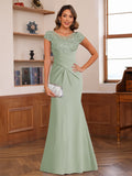 Genevieve Lark Sage Green front view mother of the bride dress