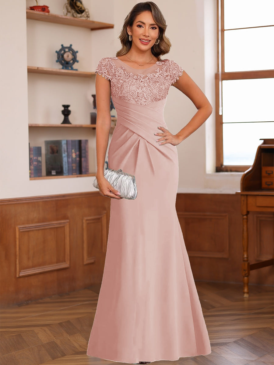 Genevieve Lark Dusty Rose back view mother of the bride dress