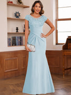 Genevieve Lark Sky Blue side view mother of the bride dress