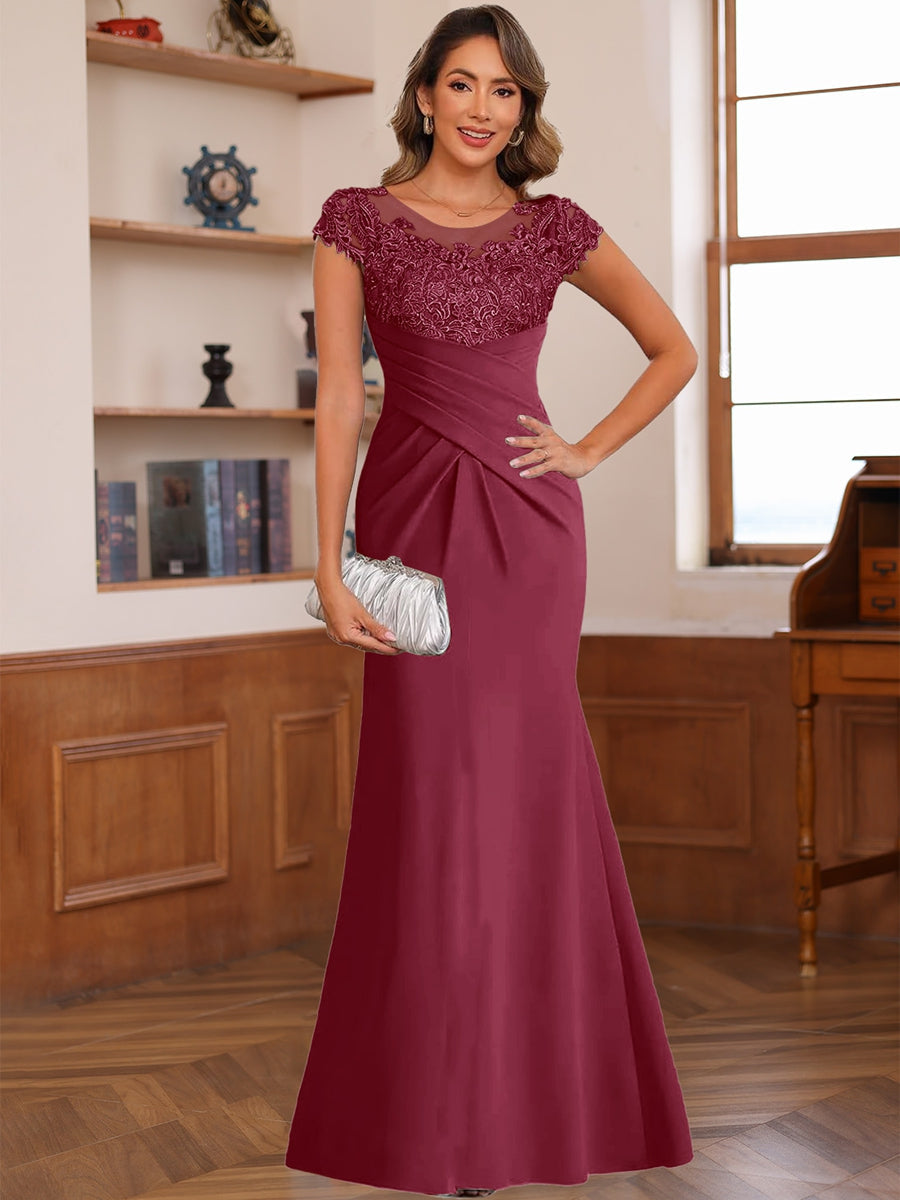 Genevieve Lark Burgundy back view mother of the bride dress