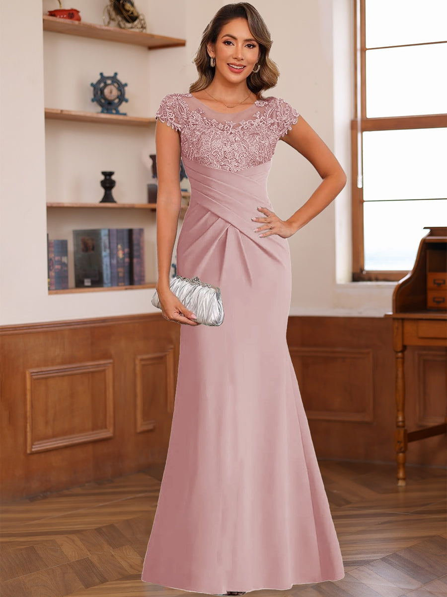Genevieve Lark Mauve front view mother of the bride dress