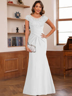 Genevieve Lark Ivory back view mother of the bride dress
