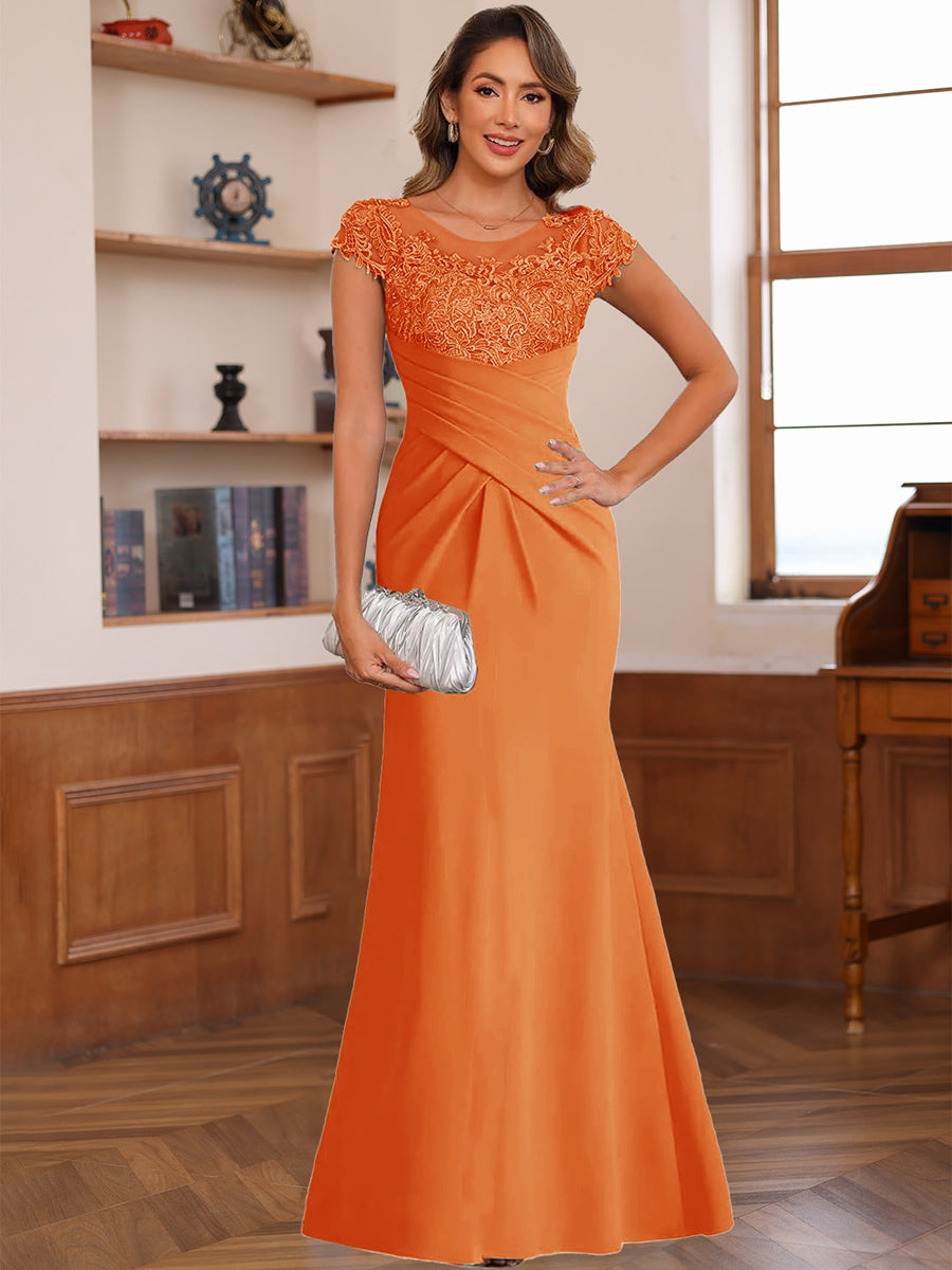 Genevieve Lark Orange front view mother of the bride dress