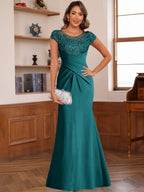 Genevieve Lark Peacock front view mother of the bride dress