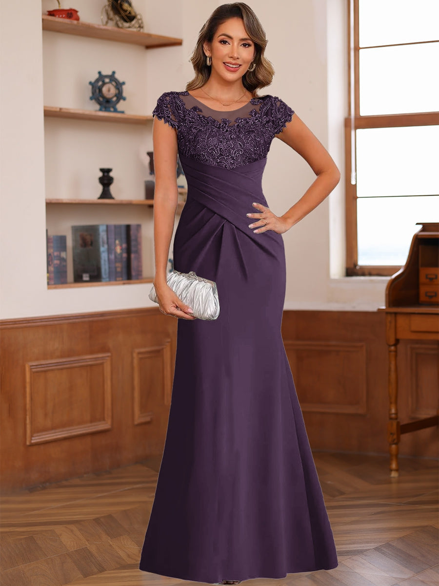 Genevieve Lark Plum back view mother of the bride dress
