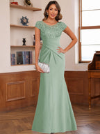 Genevieve Lark Sage Green bodice detail mother of the bride dress