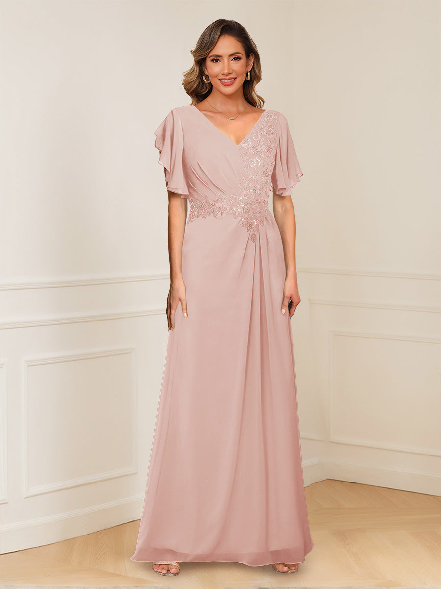 Celestine Hope Blush front view mother of the bride dress