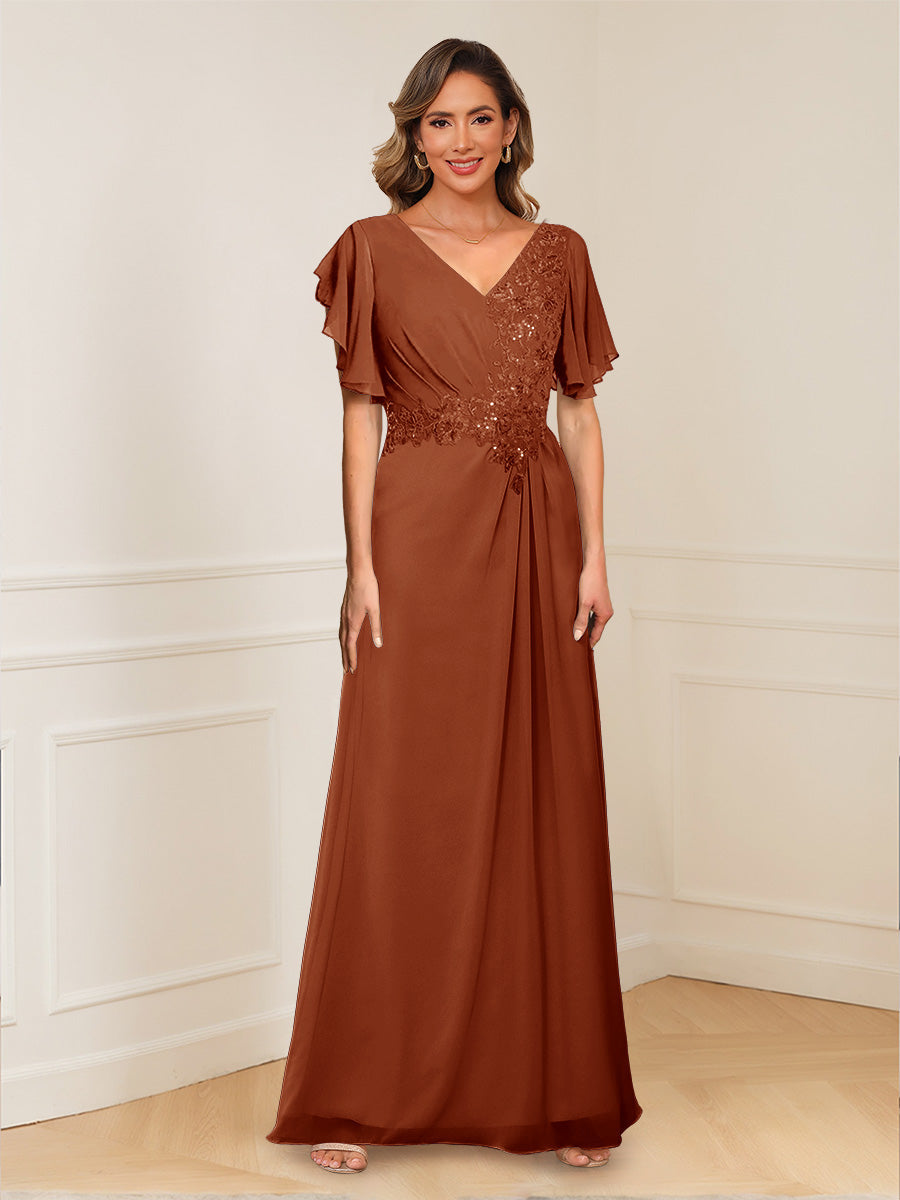 Celestine Hope Burnt Orange front view mother of the bride dress
