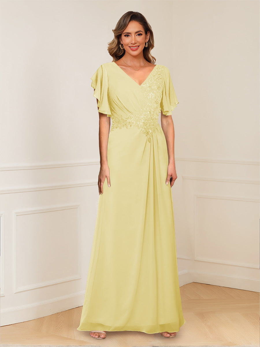 Celestine Hope Daffodil front view mother of the bride dress