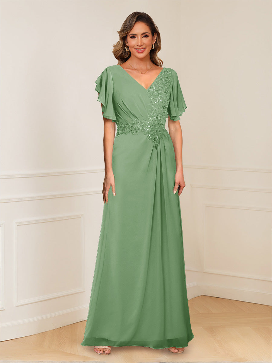 Celestine Hope Sage Green front view mother of the bride dress