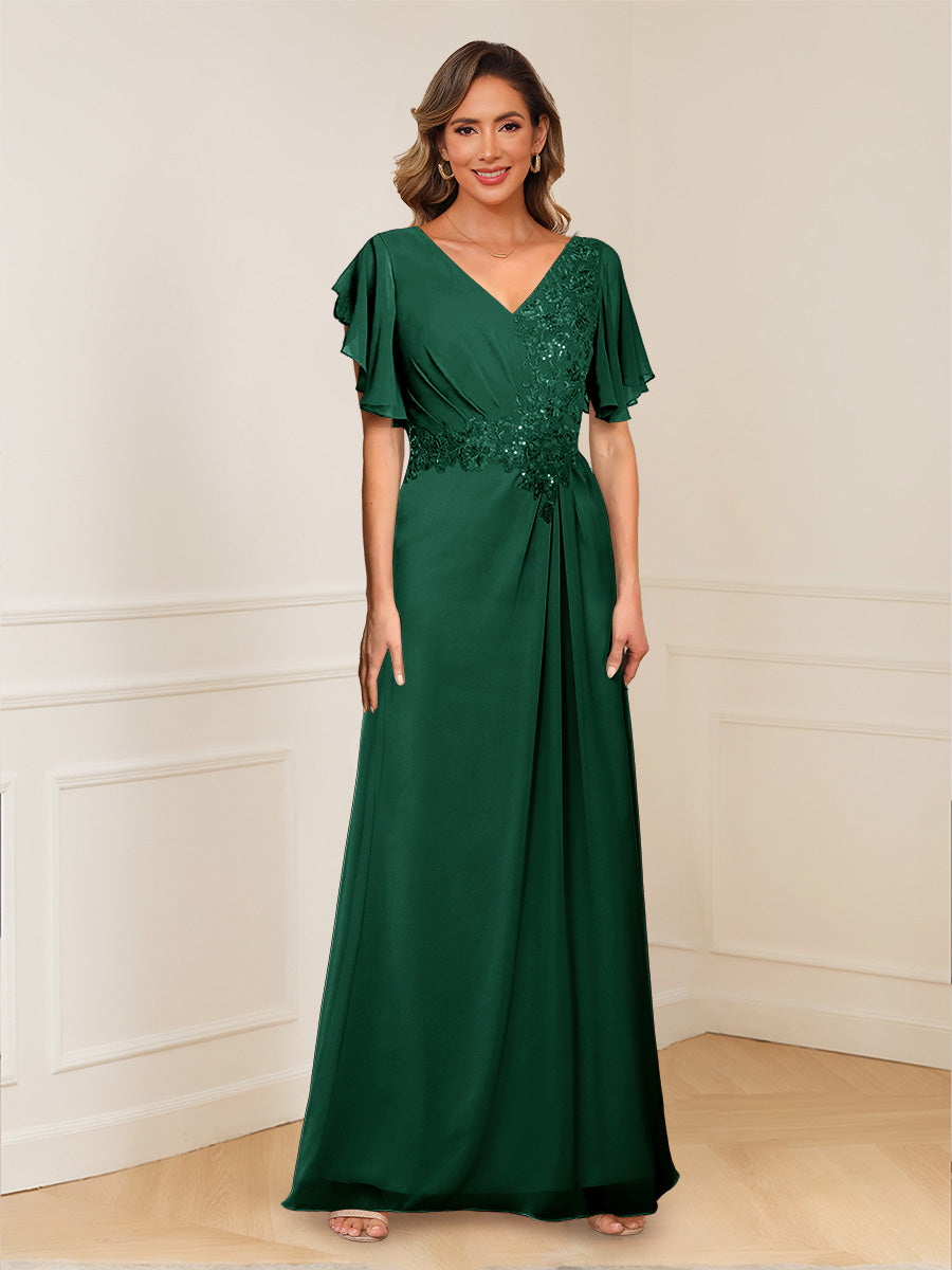 Celestine Hope Emerald front view mother of the bride dress
