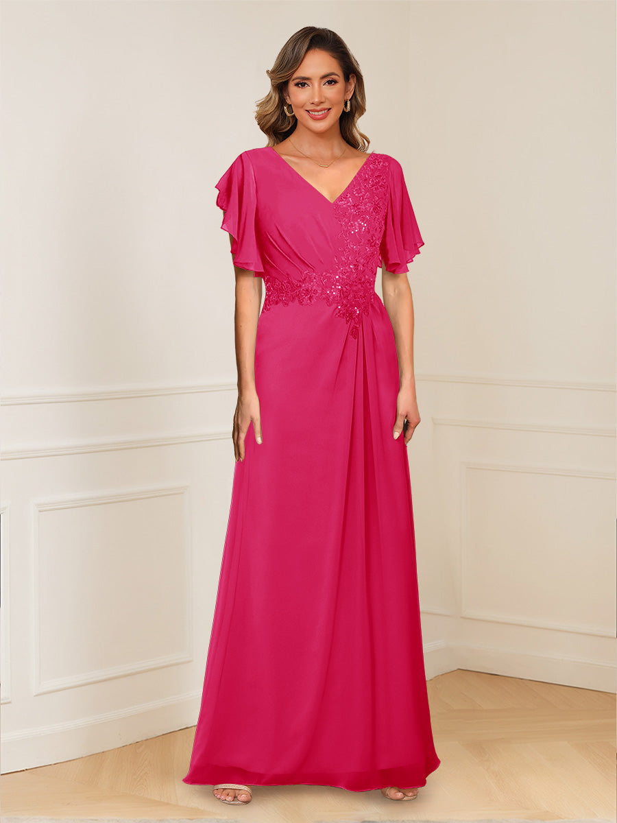 Celestine Hope Fuchsia back view mother of the bride dress