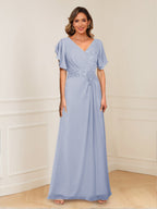 Celestine Hope Lavender front view mother of the bride dress