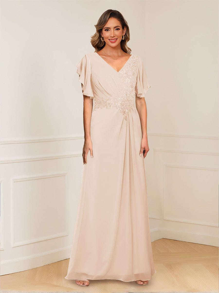 Celestine Hope Champagne back view mother of the bride dress