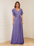 Celestine Hope Lilac front view mother of the bride dress