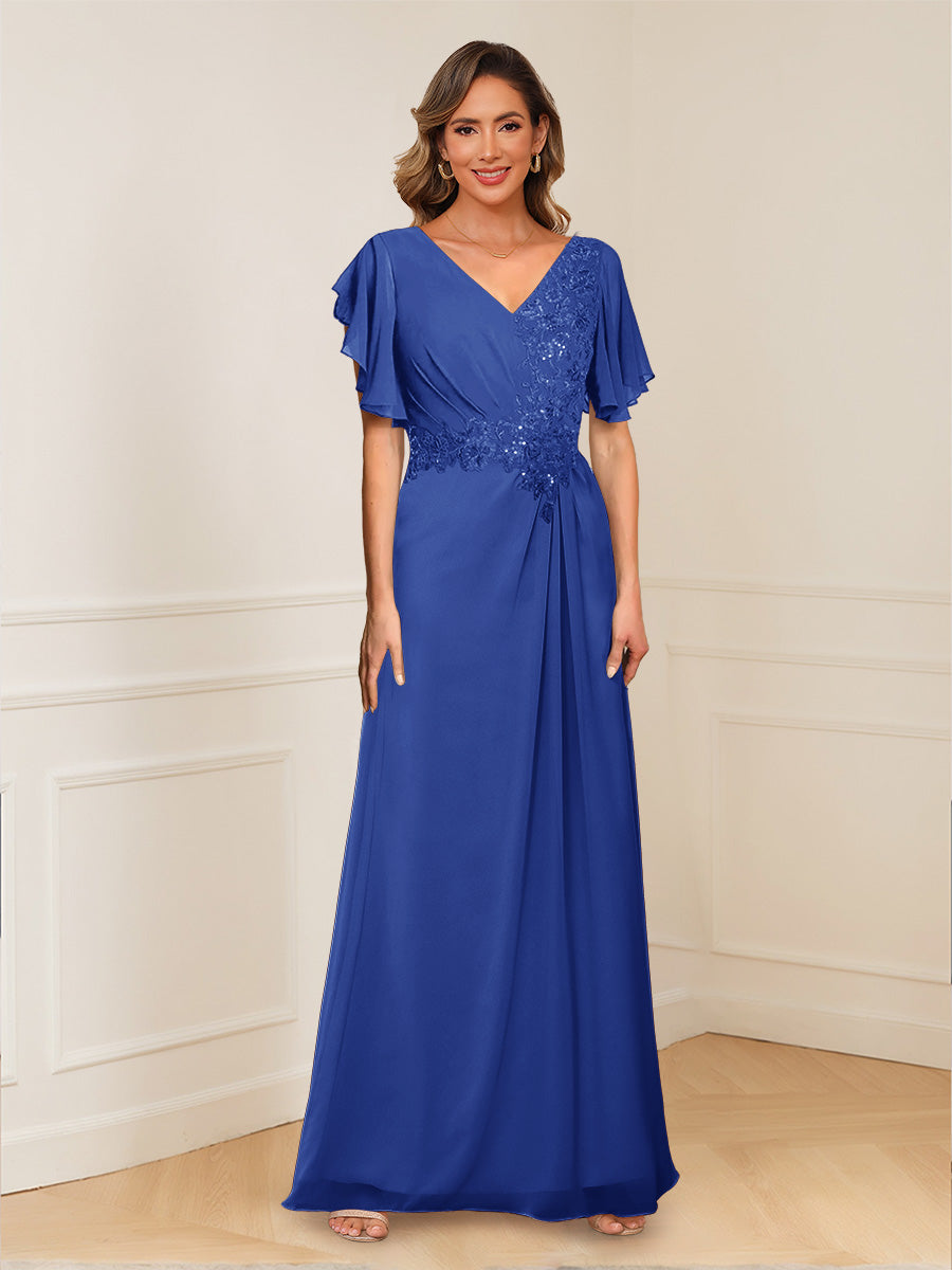Celestine Hope Royal Blue back view mother of the bride dress