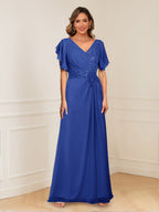 Celestine Hope Royal Blue back view mother of the bride dress