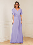 Celestine Hope Lilac back view mother of the bride dress