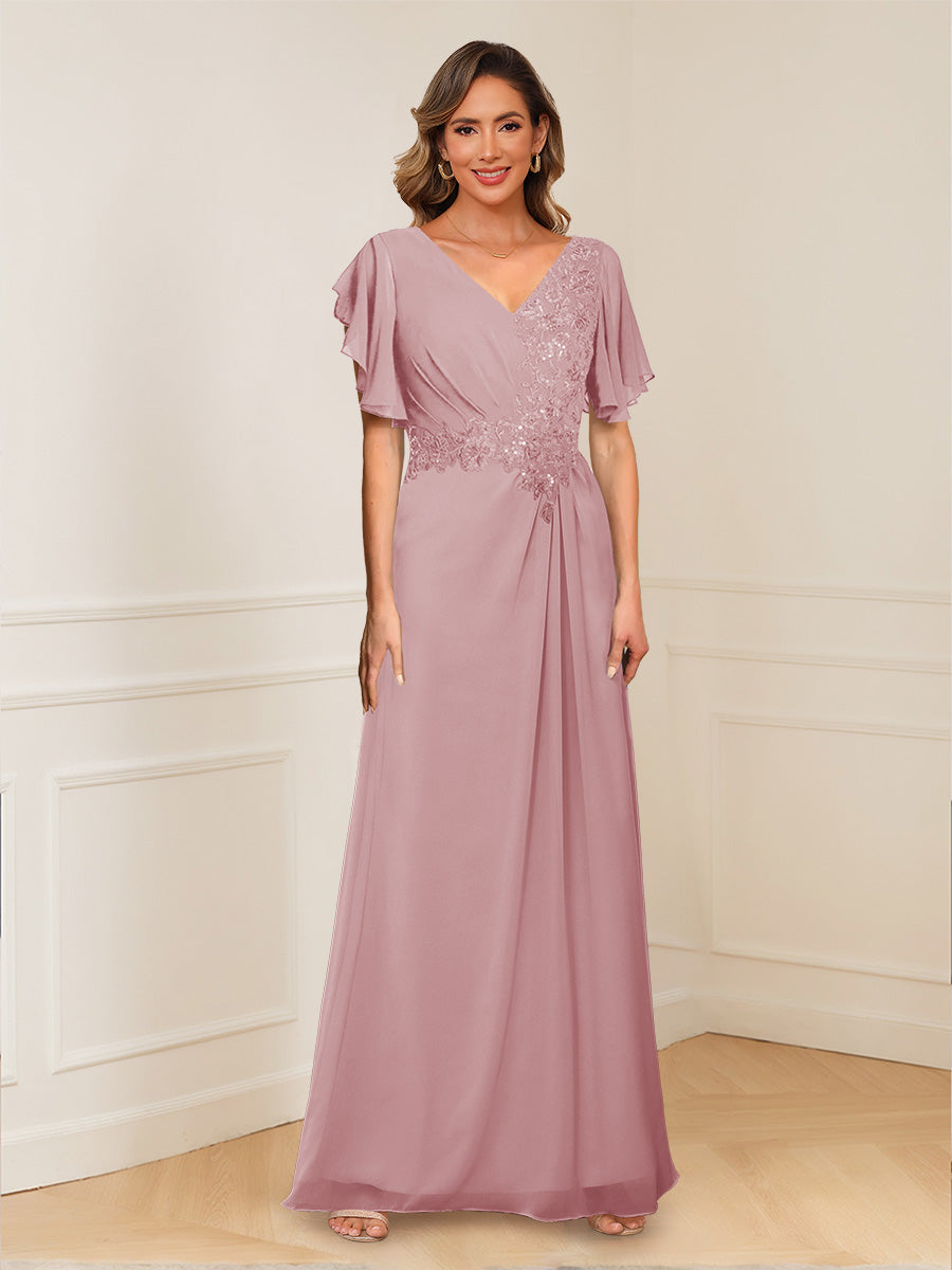 Celestine Hope Mauve front view mother of the bride dress