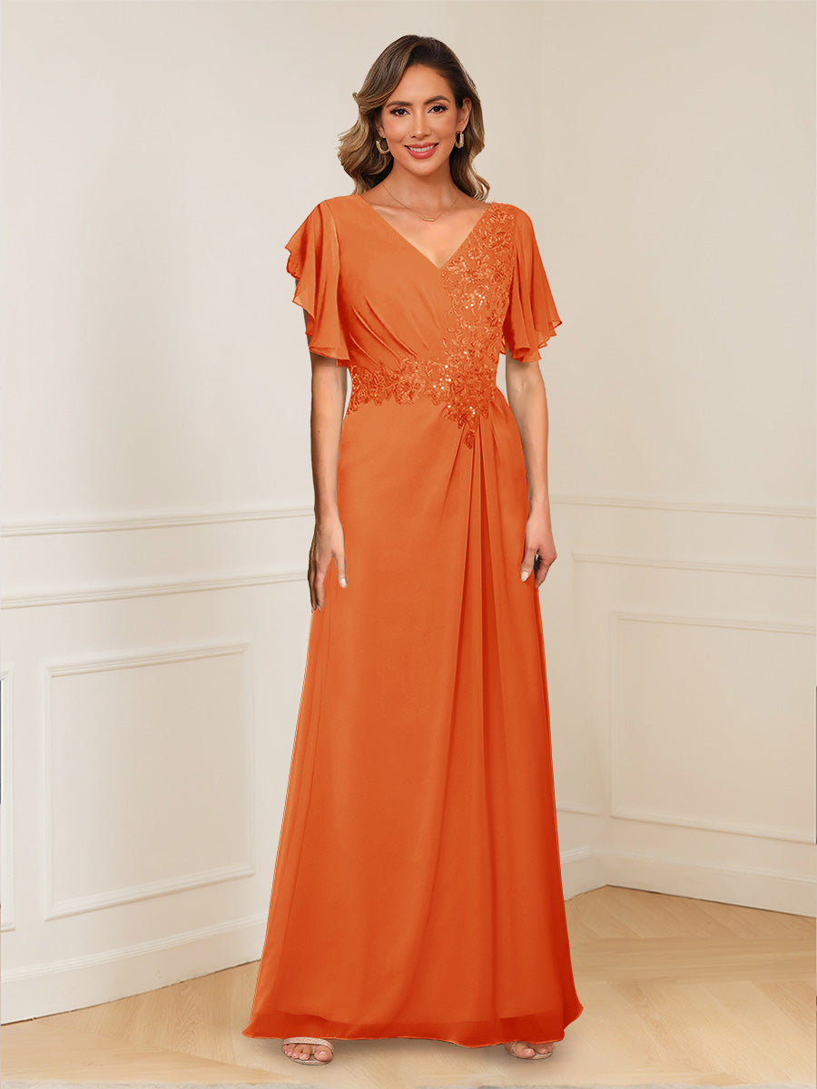 Celestine Hope Orange front view mother of the bride dress