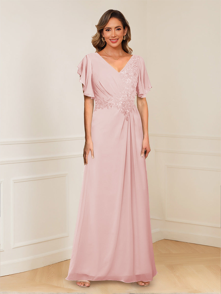 Celestine Hope Pearl Pink back view mother of the bride dress
