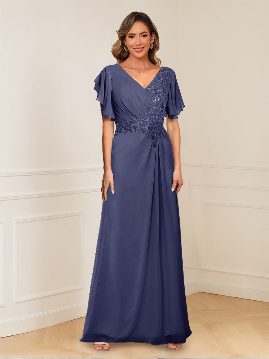 Celestine Hope Dusty Blue fabric detail mother of the bride dress