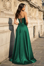 Blythe Corinne Emerald back view prom dress