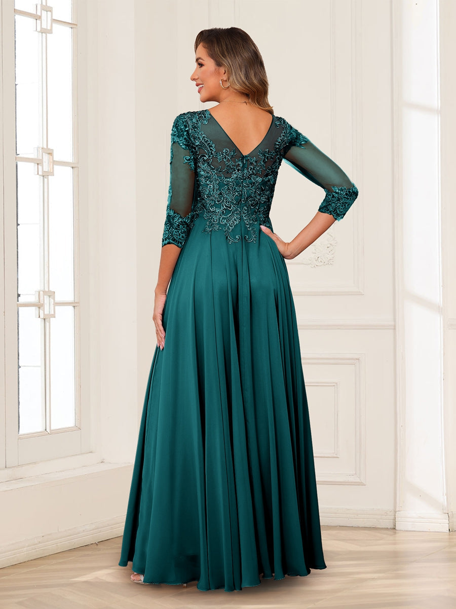 Dorothea June Peacock back view mother of the bride dress