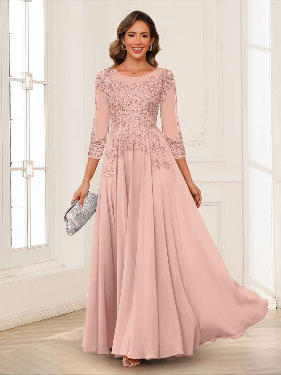 Dorothea June Dusty Rose back view mother of the bride dress