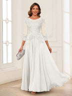 Dorothea June Ivory front view mother of the bride dress