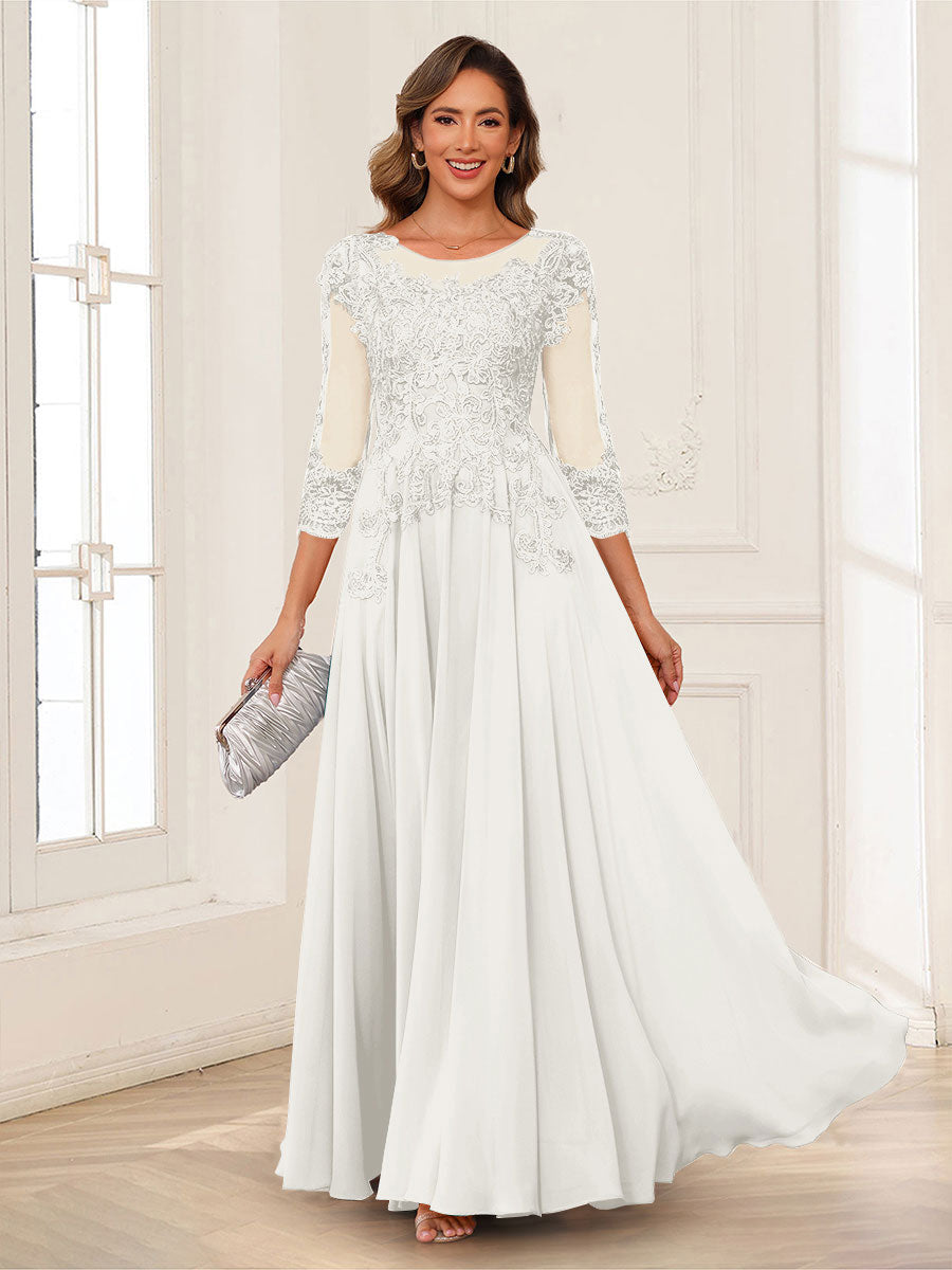 Dorothea June Ivory front view mother of the bride dress