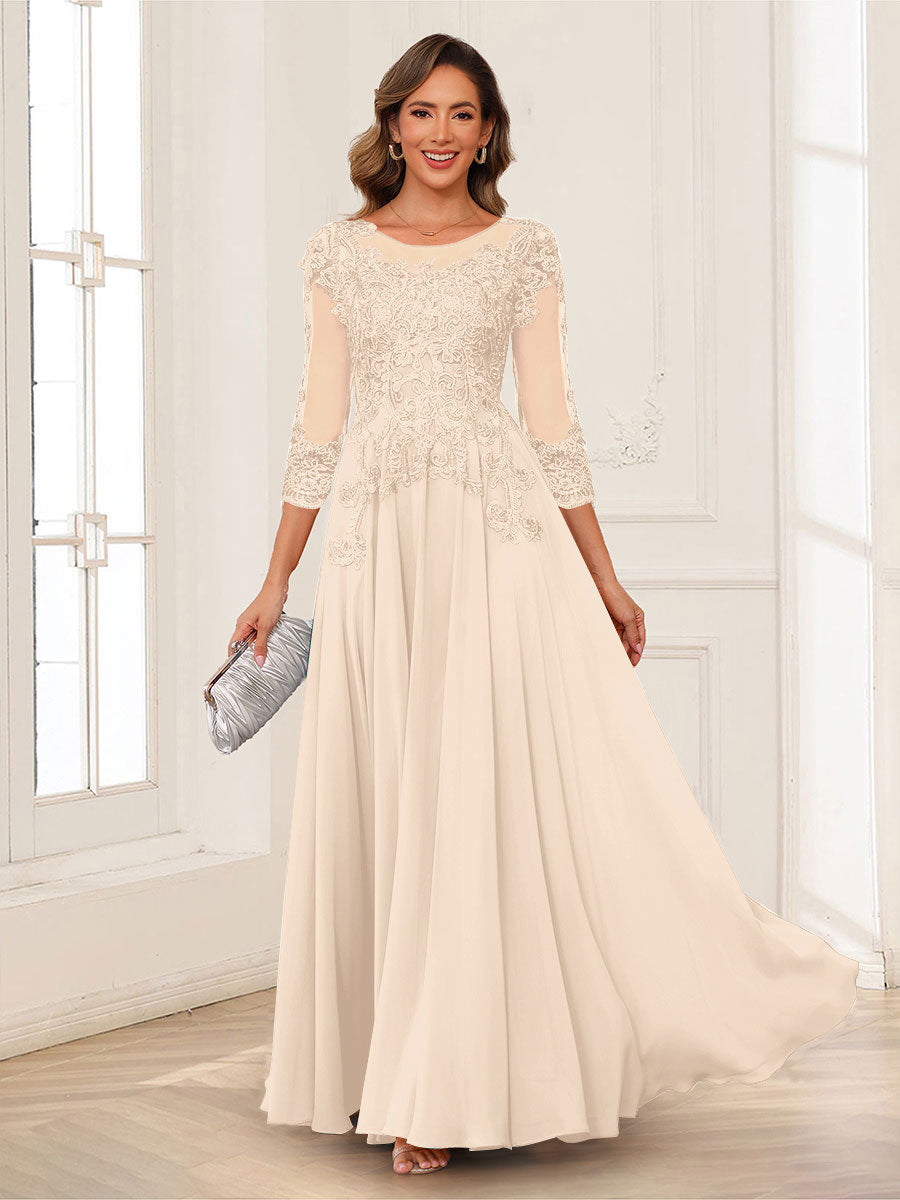 Dorothea June Champagne back view mother of the bride dress