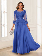 Dorothea June Royal Blue back view mother of the bride dress