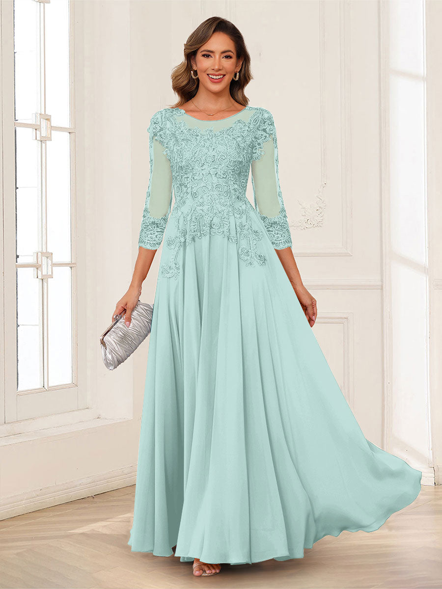 Dorothea June Pool Blue front view mother of the bride dress