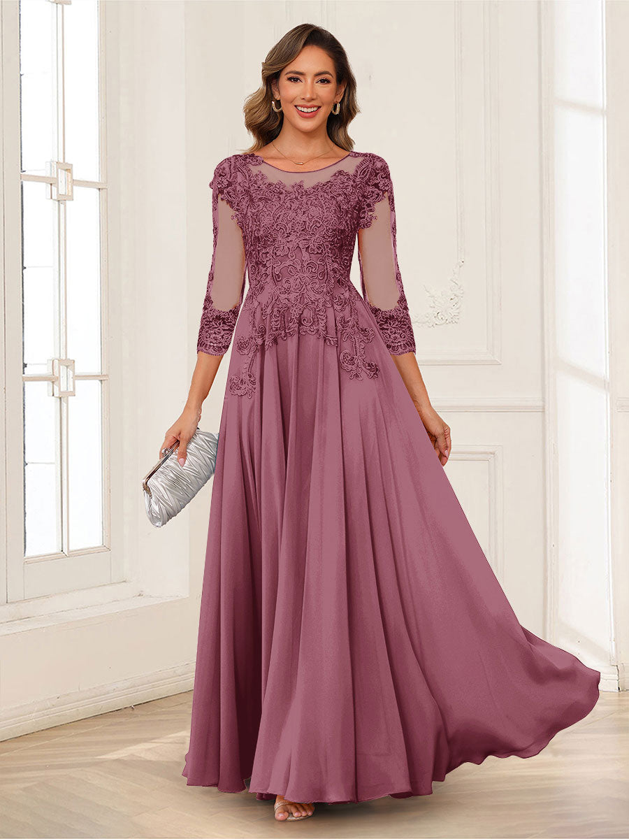 Dorothea June Plum front view mother of the bride dress