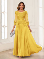 Dorothea June Gold back view mother of the bride dress