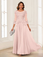 Dorothea June Pearl Pink back view mother of the bride dress