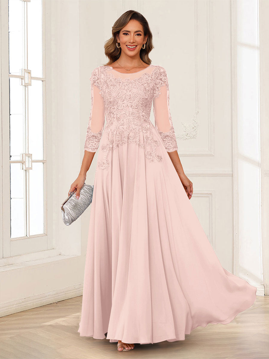 Dorothea June Pearl Pink back view mother of the bride dress