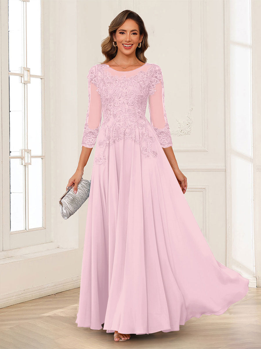 Dorothea June Rose Pink front view mother of the bride dress