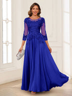Dorothea June Royal Blue side view mother of the bride dress
