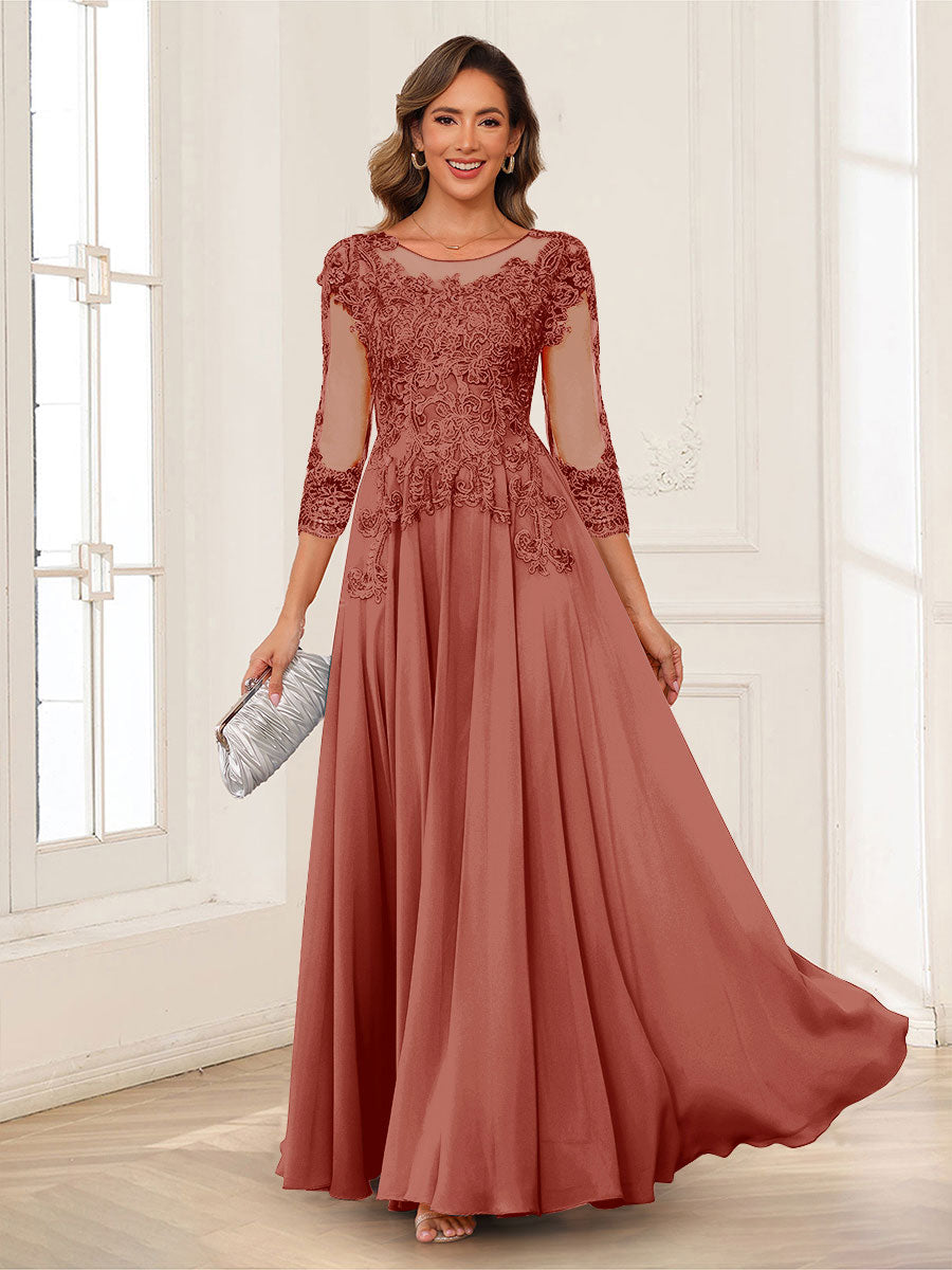 Dorothea June Rust front view mother of the bride dress