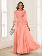 Dorothea June Coral back view mother of the bride dress