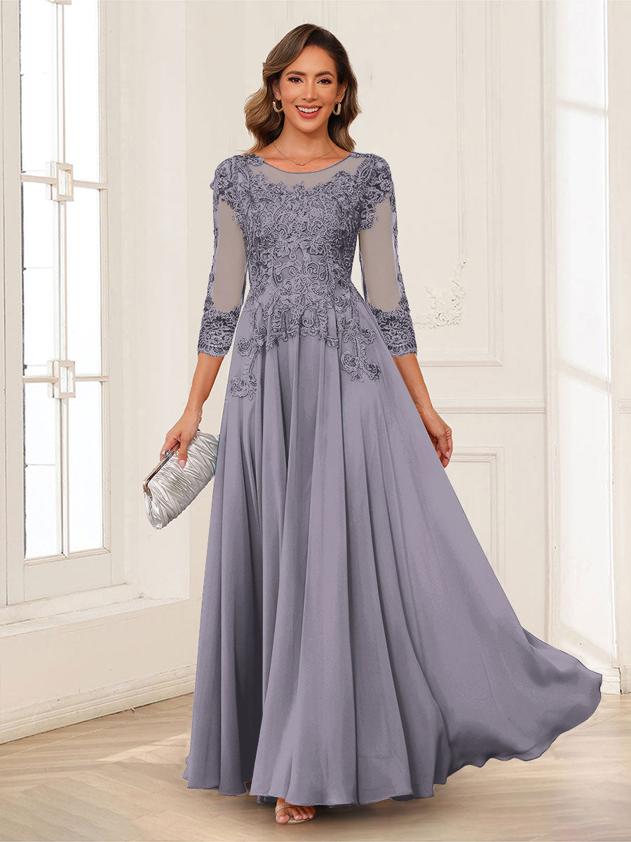 Dorothea June Steel Grey front view mother of the bride dress