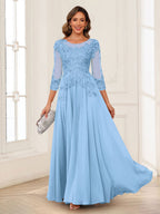 Dorothea June Sky Blue side view mother of the bride dress